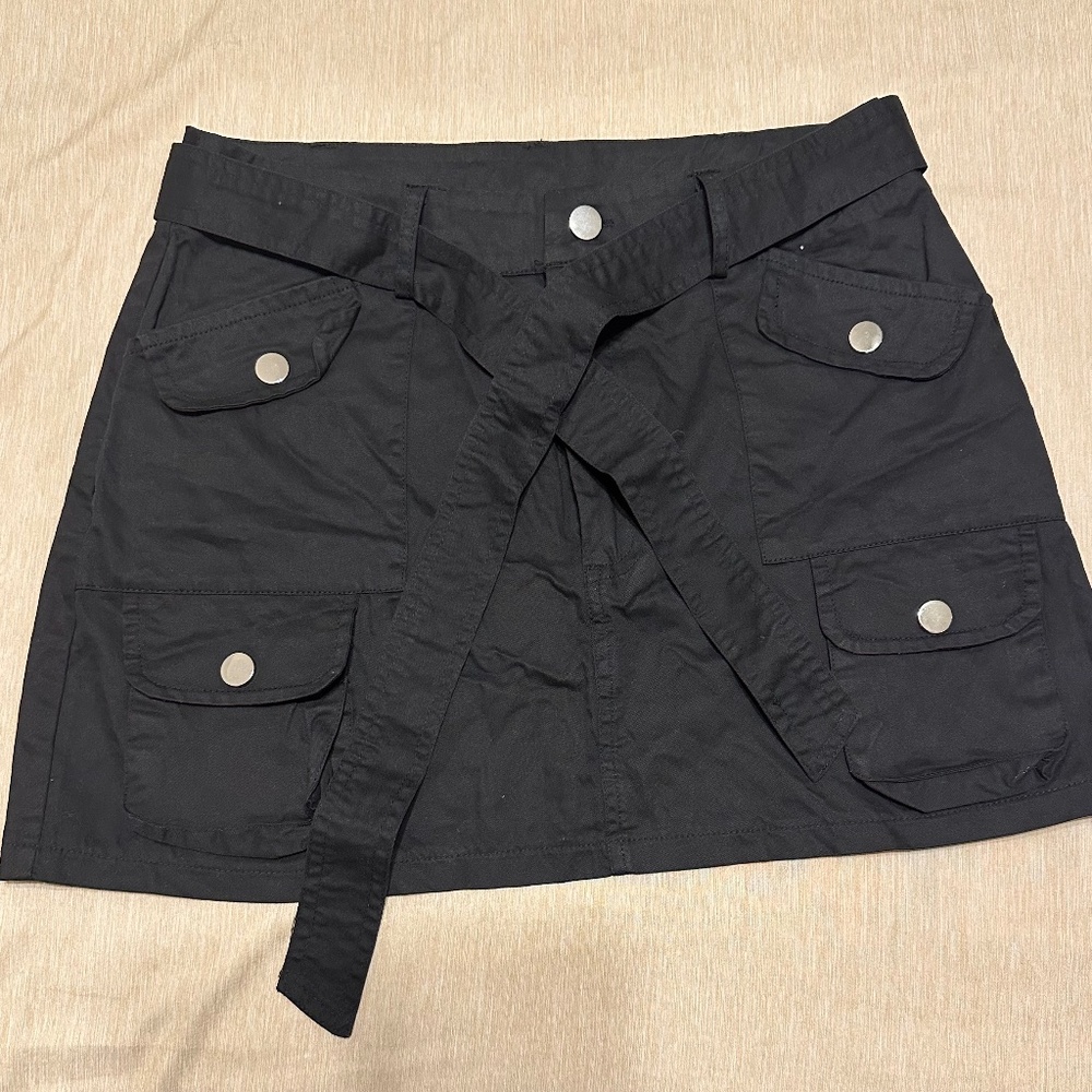 Women's Black Cargo Skirt - Size M